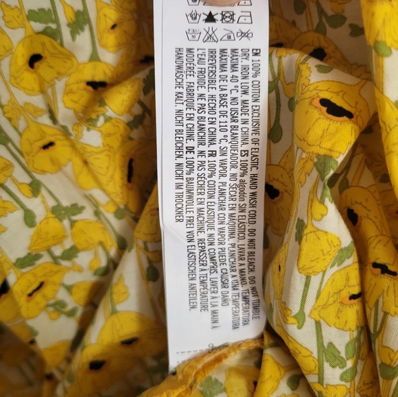 Hyacinth House Tuckernuck Yellow Poppies Cotton Blouse - Size Large - Picture 6 of 6